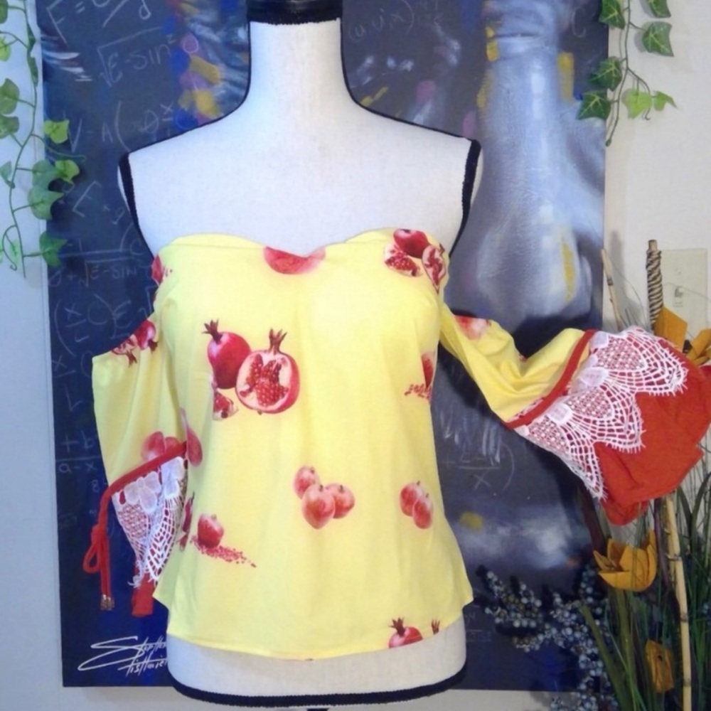 Strapless cold shoulder top